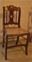 Carved Back Cane Bottom Chair