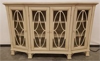 White Wash Cabinet with 4 Glass Doors