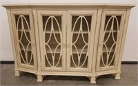White Wash Cabinet with 4 Glass Doors