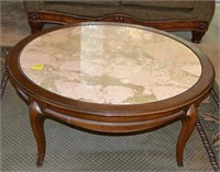 Round Coffee Table w/ Marble-lite Top