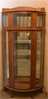 Lighted Curio Cabinet w/ Curved Glassfront Door