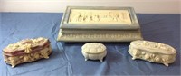 Incolay Stone Jewelry Boxes (4 Pieces)