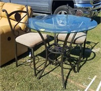 Glasstop Table and (2) Chairs