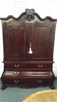 (2) PC FRENCH STYLE DRESSER HUTCH WITH INLAID