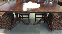 BALL AND CLAW DOUBLE PEDESTAL DINING TABLE WITH