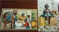Black Americana 2 postcards - Thanksgiving