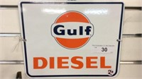 DOUBLE SIDED PORCELAIN "GULF" SIGN
