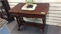 VICTORIAN DESK WITH DRAWER, LEATHER INSERT