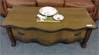 CLAW FOOT, SERPENTINE FRONT COFFEE TABLE WITH