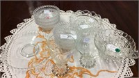 (10 PCS) ASSORTED CLEAR GLASSWARE, CANDLEWICK