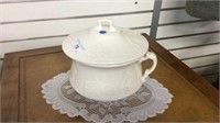 ANTIQUE CHAMBERPOT WITH LID