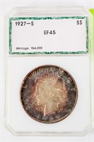 Coin 1927-S  Peace Silver Dollar PCI EF45