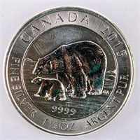 Coin 2015 Canadian 8 Dollar Silver 1.5 Ounces