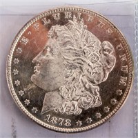 Coin 1878-P Morgan Silver Dollar BU PL