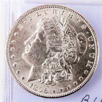 Coin 1896-P Morgan Silver Dollar Brilliant Unc.