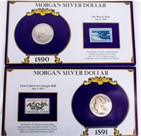 Coin 2 Morgan Silver Dollar in History Cards