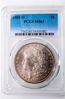 Coin 1885-O Morgan Silver Dollar PCGS MS63