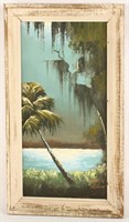 EARLY JAMES GIBSON FLORIDA HIGHWAYMEN OIL ON BOARD