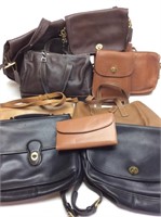 LARGE ASSORTED LEATHER COACH BAG LOT