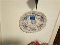 Early Blue Platter Marked Brunswick Star