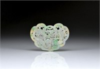 CHINESE CARVED JADEITE CHIME PLAQUE