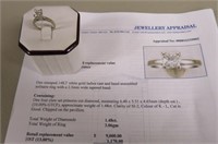 14KT White Gold 1.46ct Princess Cut Solitaire Ring