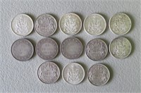 (13) 1874-1965 Silver Half Dollars