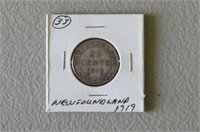 1919 Newfoundland 25-Cent Coin