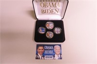 2008 Obama/Biden 24kt Plated Coloured Coin Set