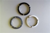 (3) Assorted Black/Grey/White Fashion Bracelets