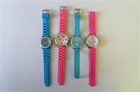 (4) Assorted Ladies Rubber Band Fashion Watches