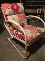 Vintage White Metal Porch Chair