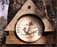 Outdoor Thermometer Birdhouse