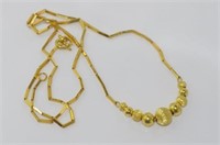 20ct yellow gold necklace with tab shaped links