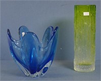 Two various art glass vases