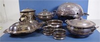 Eight various pieces silver plated tableware