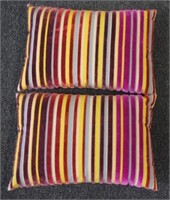 Pair of stripe upholstery cushions