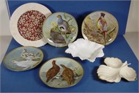 Four Limoges bird collectors plates