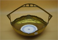 Continental art nouveau brass swing handle bowl
