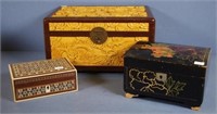 Chinese carved dragon timber box