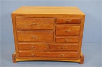 Eight drawer timber jewellery chest