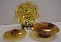 George VI Coronation commemorative amber dish