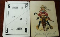 2 playing cards  1904 World's Fair card - Sheep