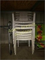 7 plastic molded stackable patio chairs