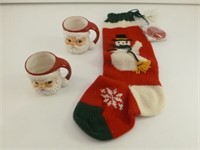 Vintage Christmas: Hand Knit Snowman Stocking