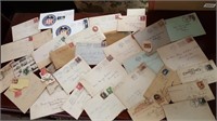 Envelopes, stamps, hand written notes