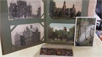 Postcards in book - schools, buildings, IN & OH