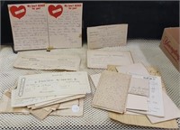 Writings on paper, postcards, forms - vintage