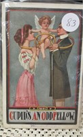 Postcard Cupid's an OddFellow postmarked 1910