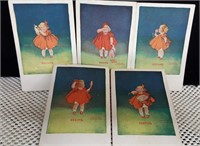 Postcards of the Five Senses with little girl